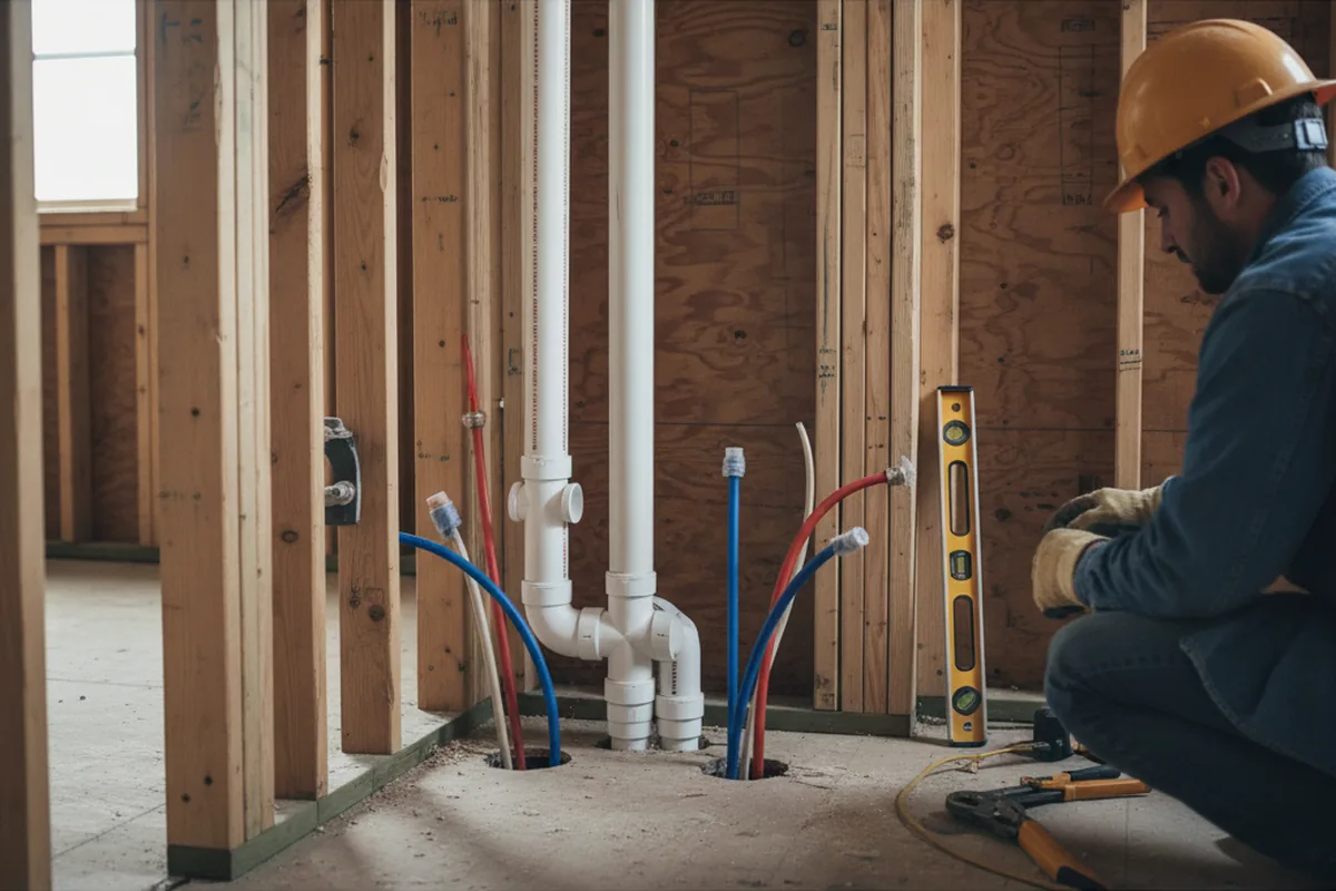 Drain and supply rough-in during Leak Detection in Kearney